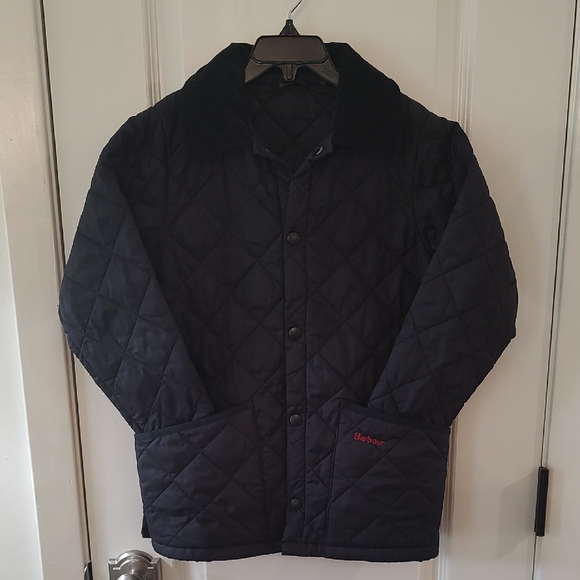 BARBOUR Quilted Navy Jacket -Size 6/7 Boys-Gently used - Picture 1 of 7